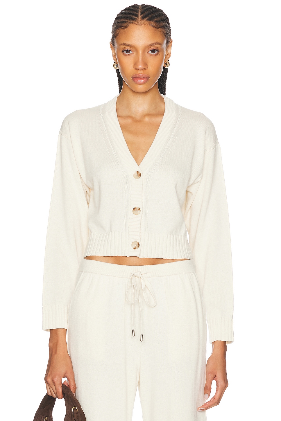 Image 1 of SIMKHAI Cropped Cardigan in Ivory