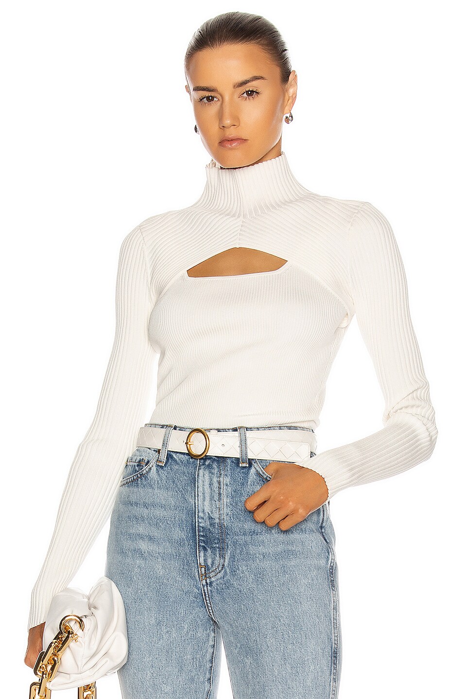 Image 1 of SIMKHAI Miliana Cut Out Sweater in White