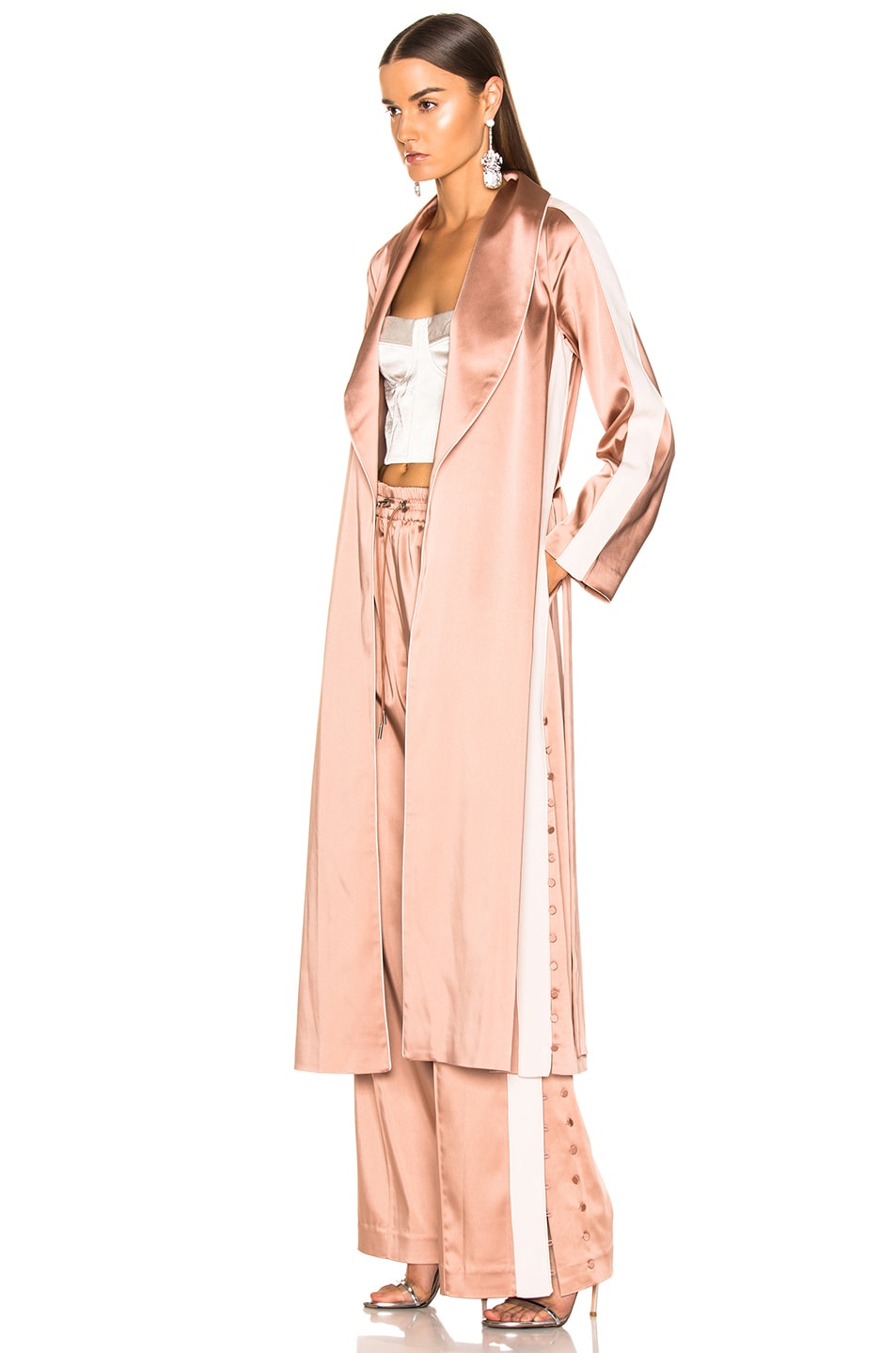 Combo Robe SIMKHAI Crepe Satin Combo Robe in Pink Sand & Nude | FWRD