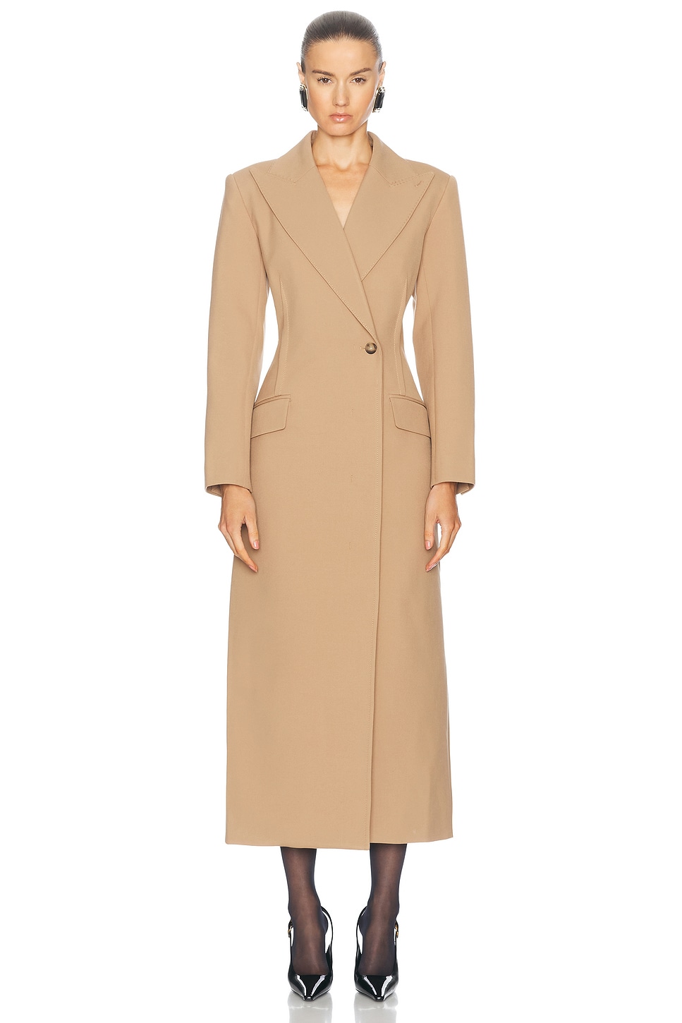 Silvia Tailored Coat in Beige