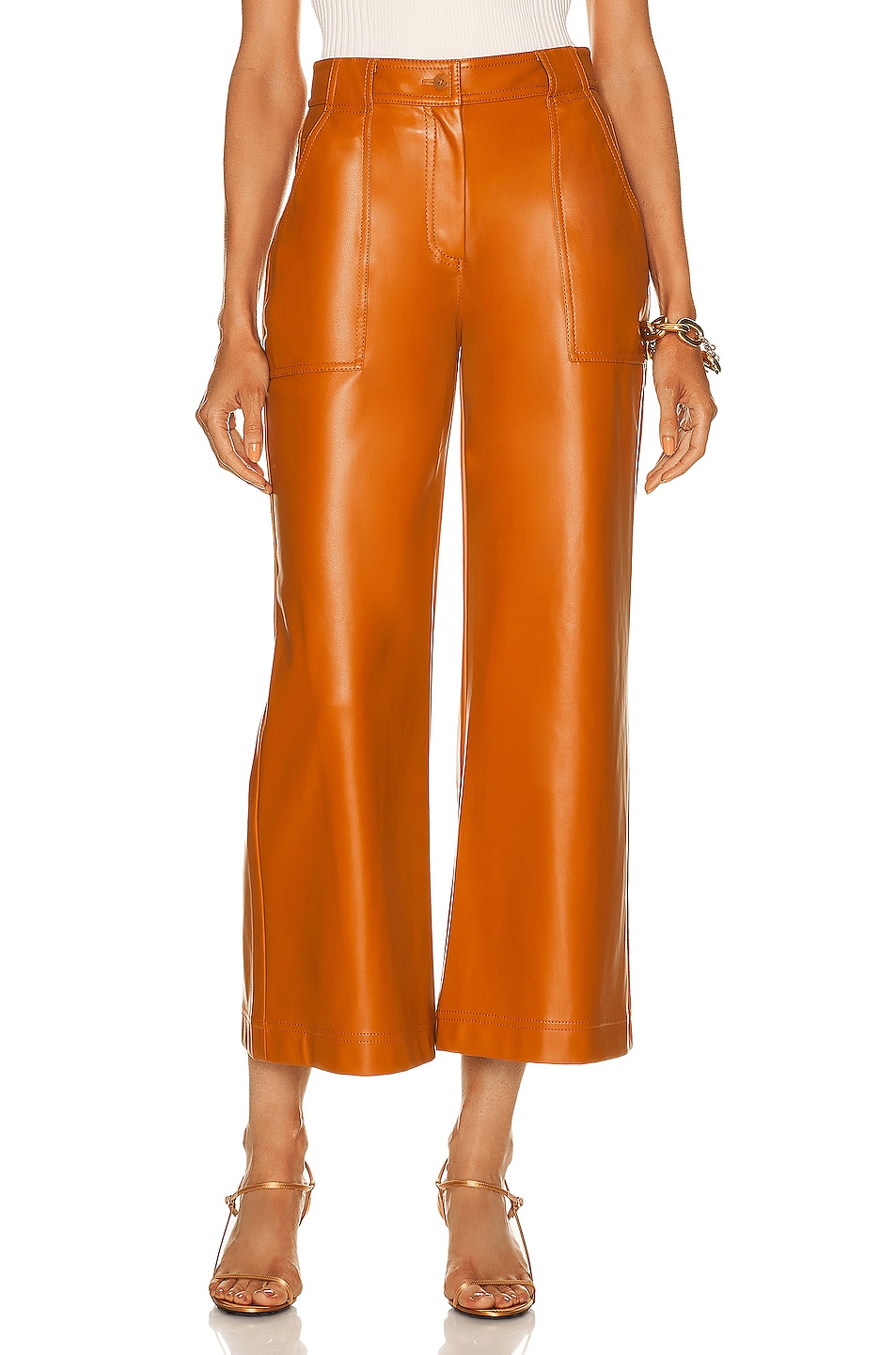 Image 1 of SIMKHAI Judah Vegan Leather Pant in Copper