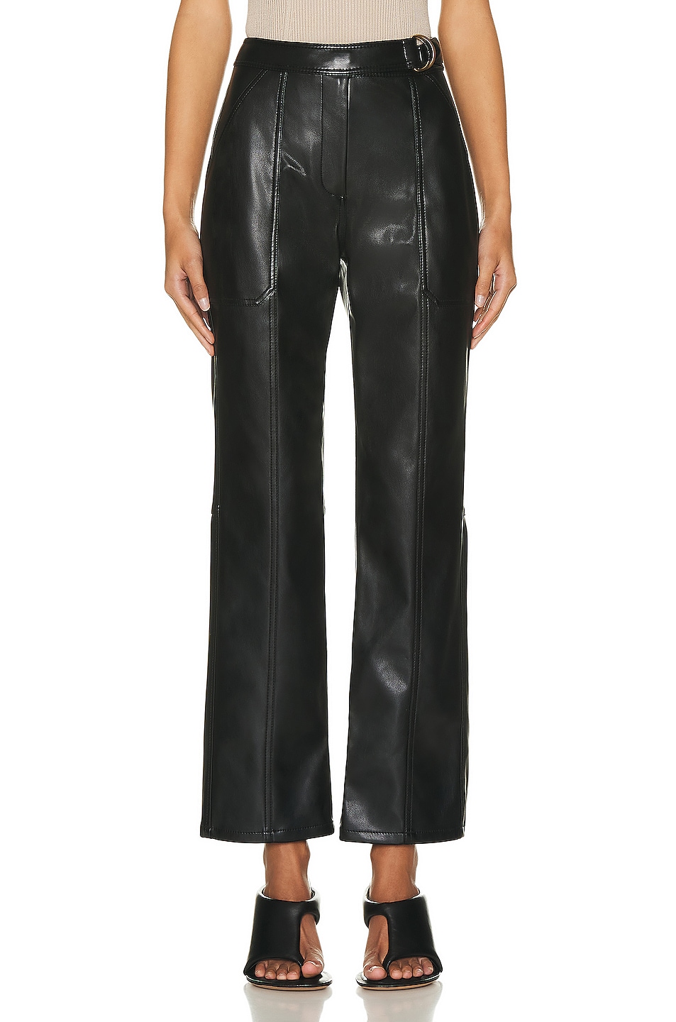 Image 1 of SIMKHAI Baxter Vegan Leather Utility Pant in Black