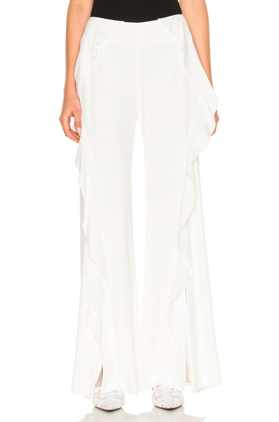 Image 1 of SIMKHAI Cocktail Stretch Ruffle Pant in White