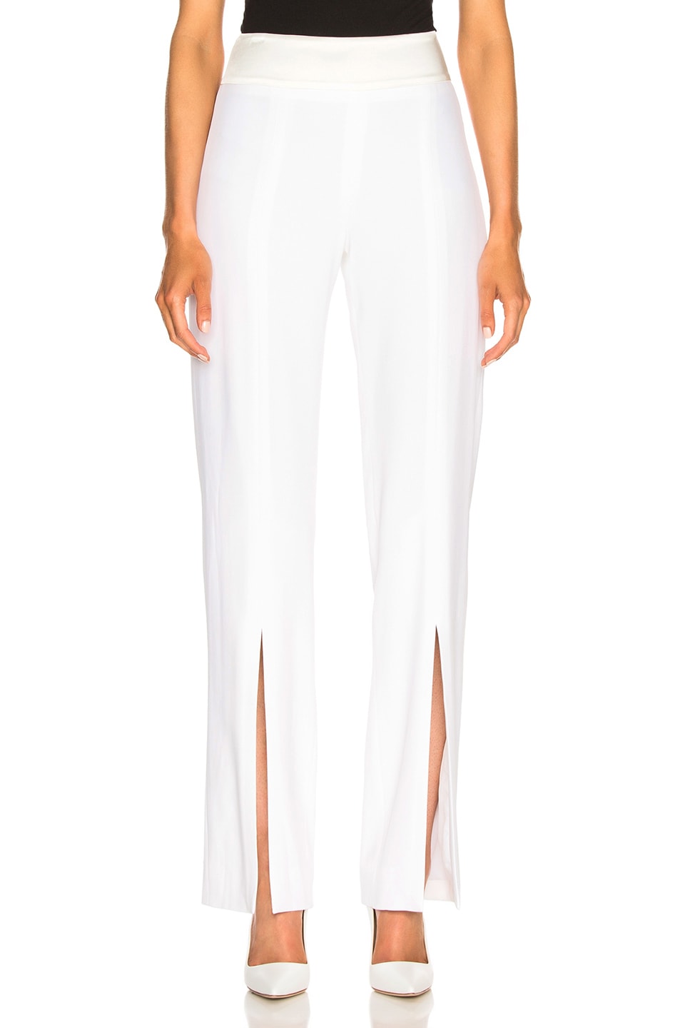 Image 1 of SIMKHAI Satin Combo Front Slit Pant in White