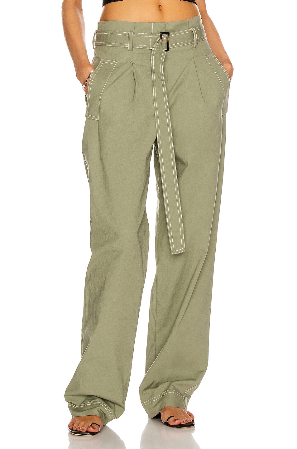 Image 1 of SIMKHAI Belted Trench Pant in Verde