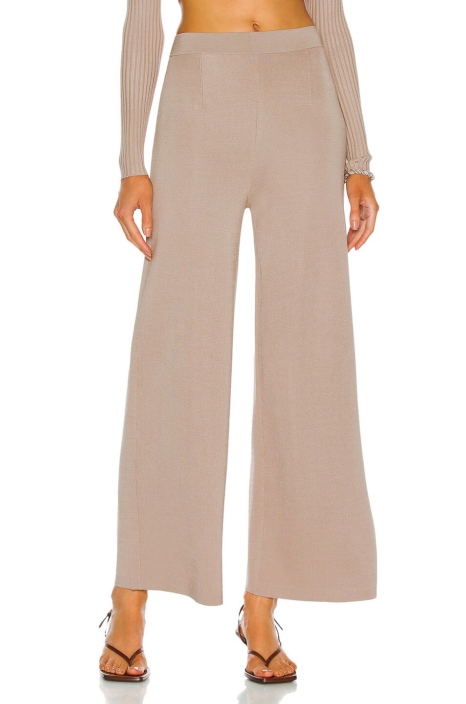 Image 1 of SIMKHAI Lily Cropped Straight Pant in Otter