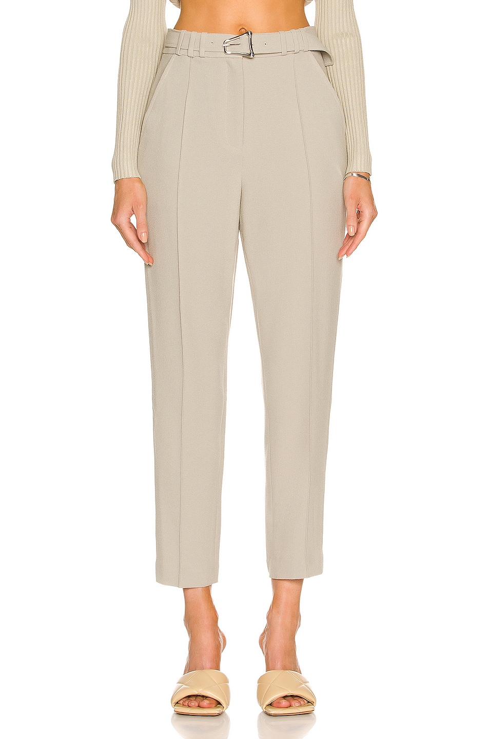 Image 1 of SIMKHAI Rosemary Textured Tapered Crop Pant in Marsh