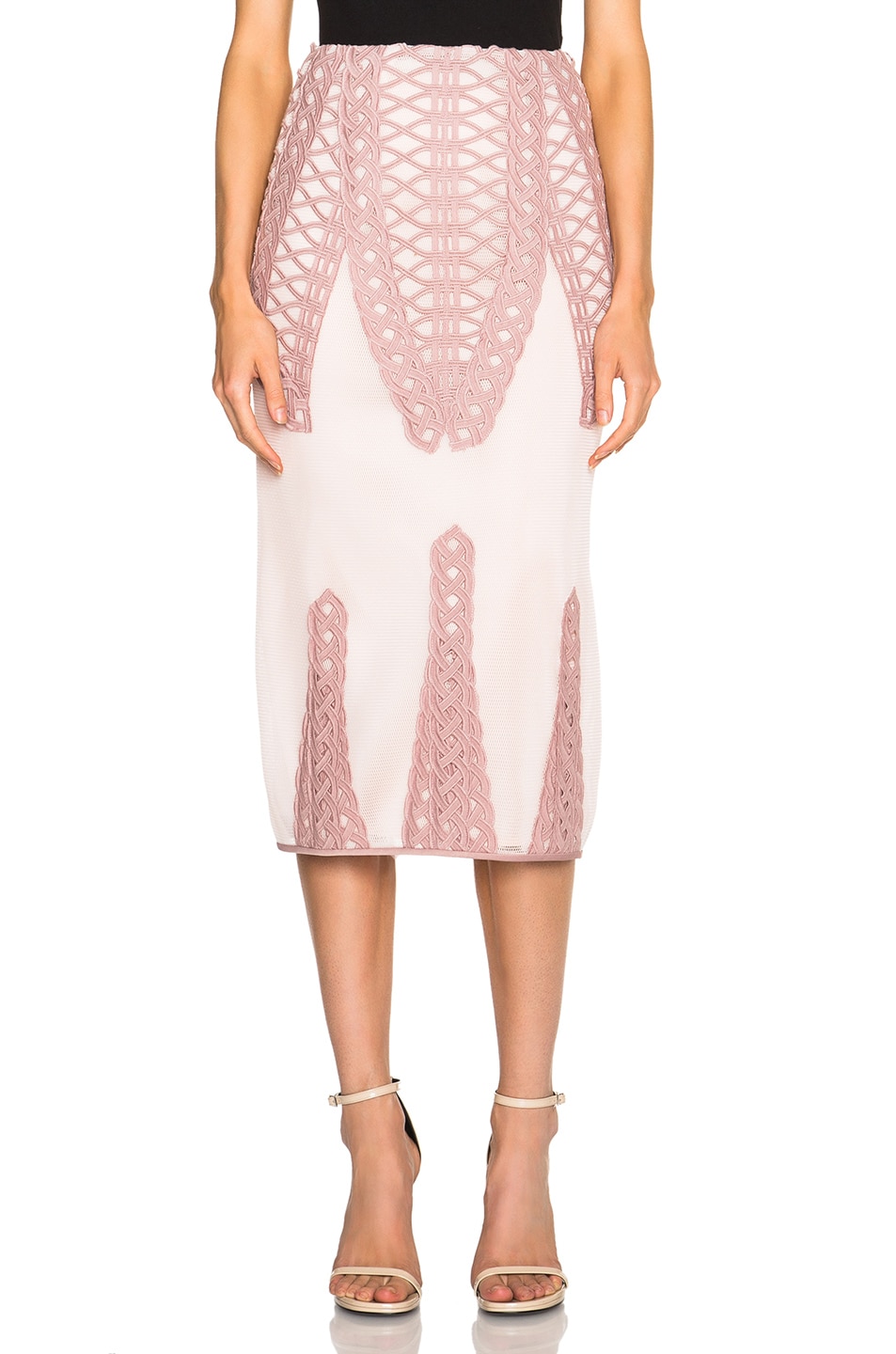 Image 1 of SIMKHAI Tread Lace Inset Angel Skirt in Pink