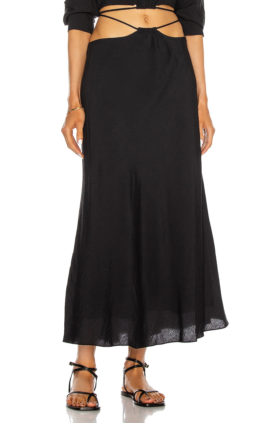 Image 1 of SIMKHAI Shiloh Strap Detail Skirt in Black