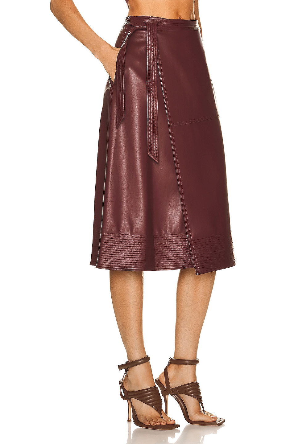 Vegan Leather Wrap Skirt