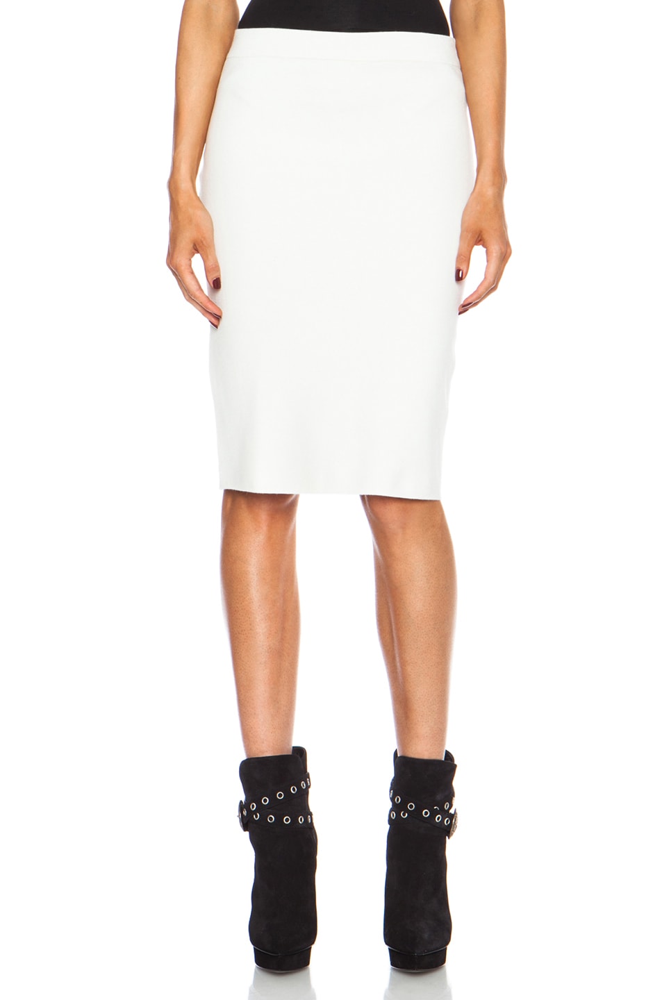 Image 1 of SIMKHAI Stretch Pencil Rayon Skirt in White