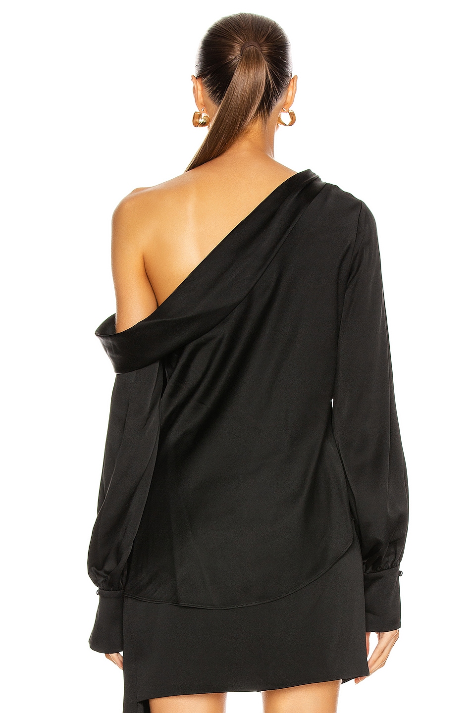 JONATHAN SIMKHAI Alice One Shoulder Top in Black | FWRD