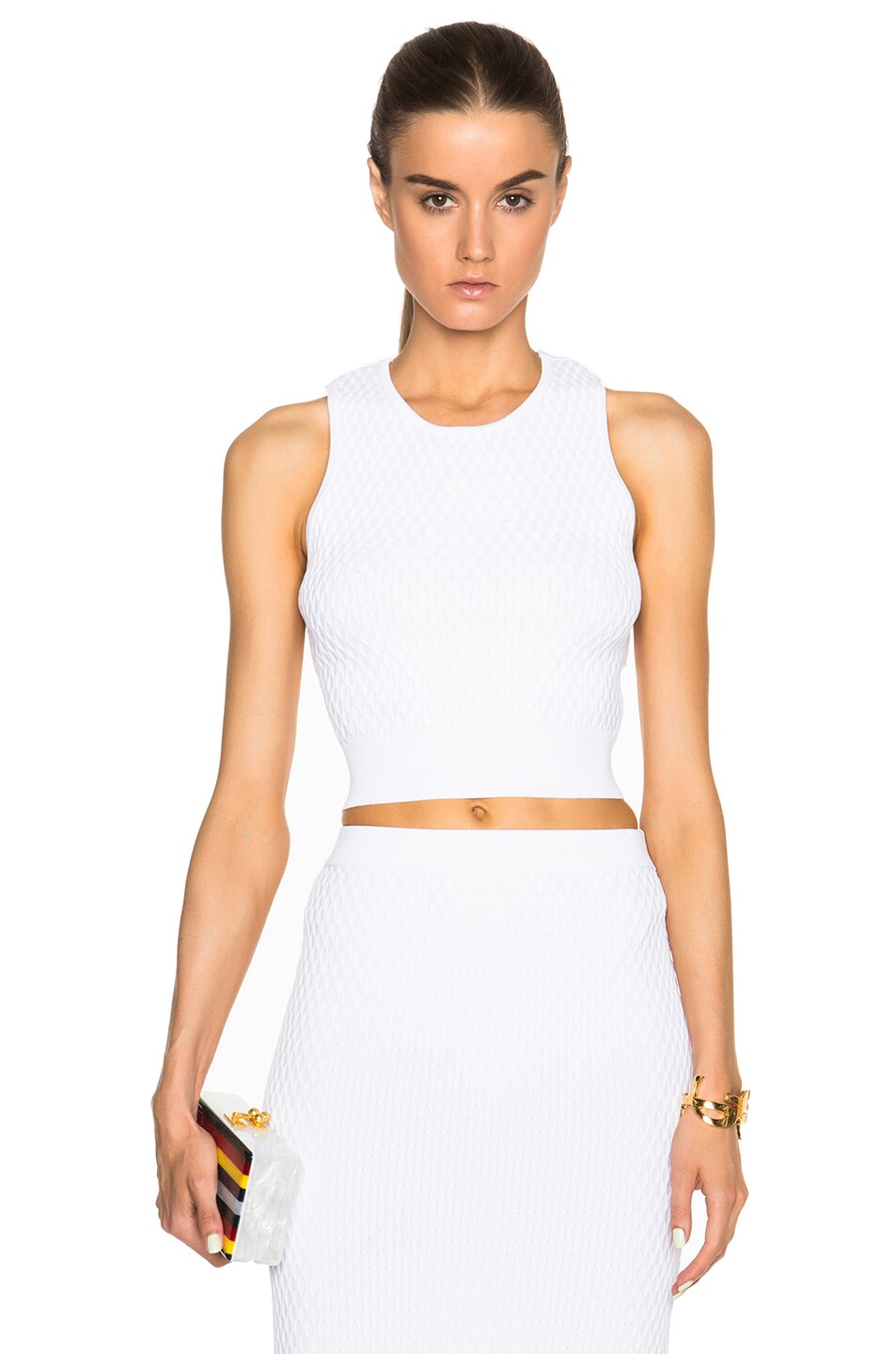 Image 1 of SIMKHAI Open Back Crop Knit in White