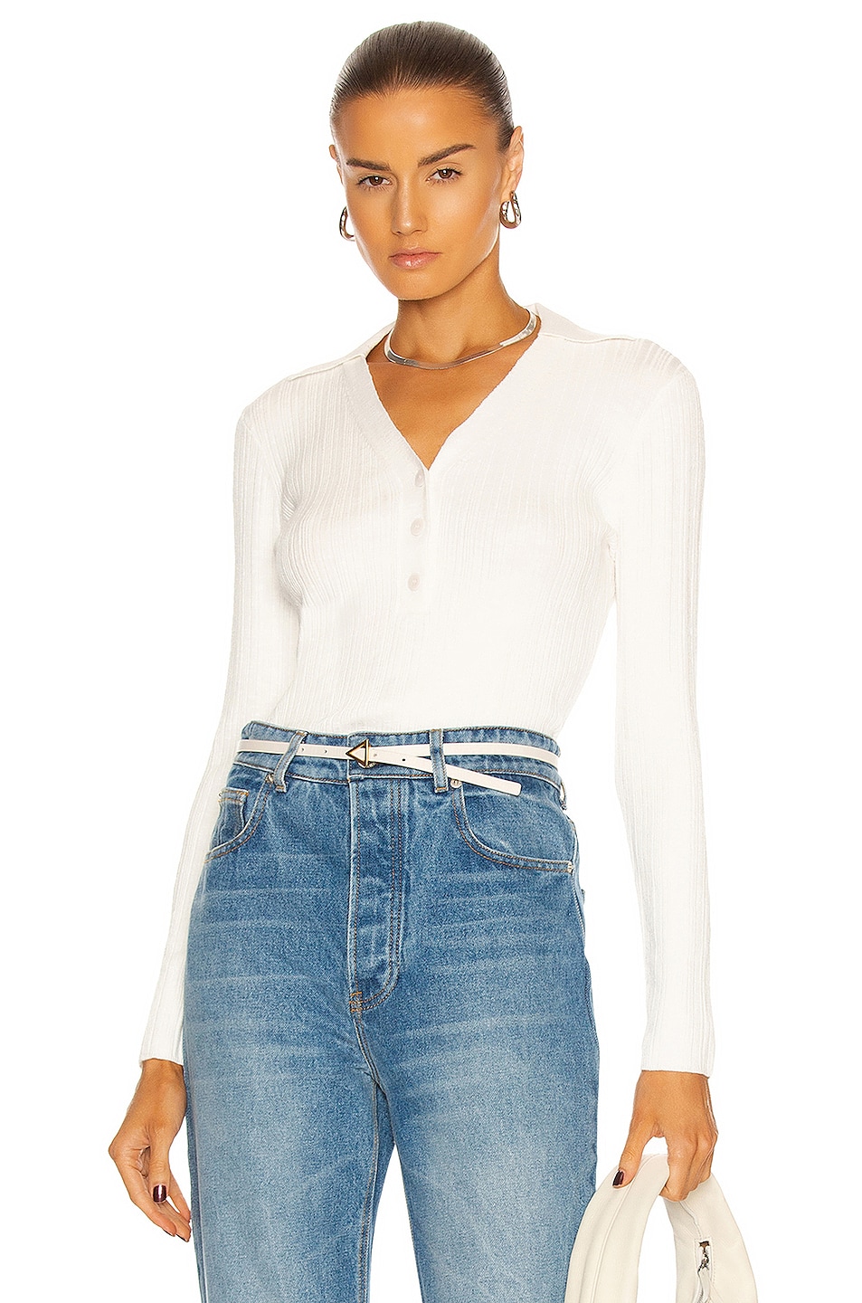 Image 1 of SIMKHAI Milly Polo Top in White