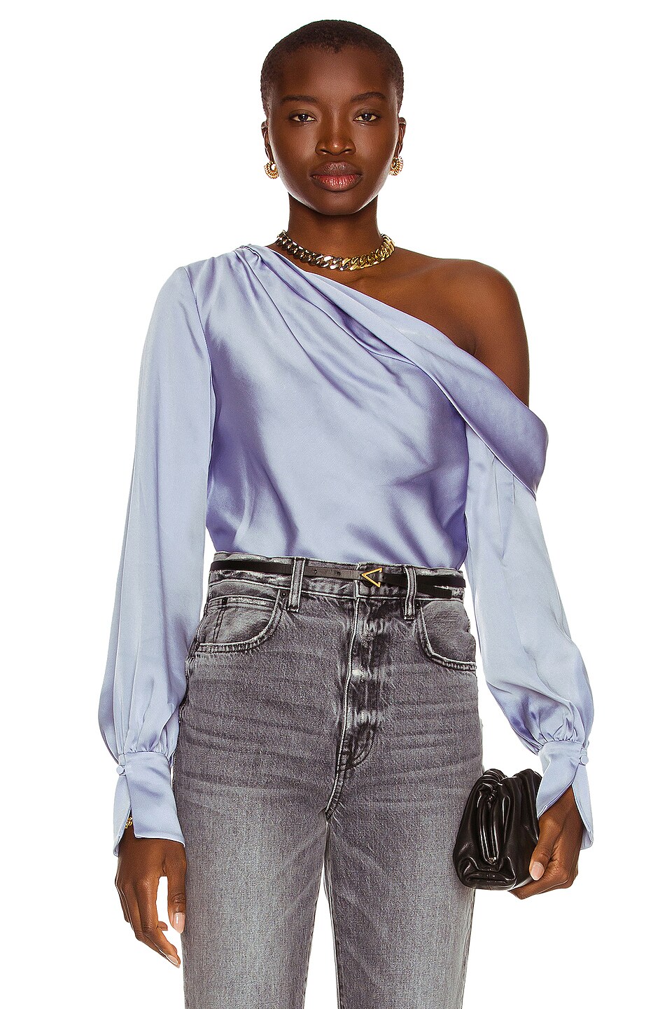 Image 1 of SIMKHAI Alice One Shoulder Top in Periwinkle