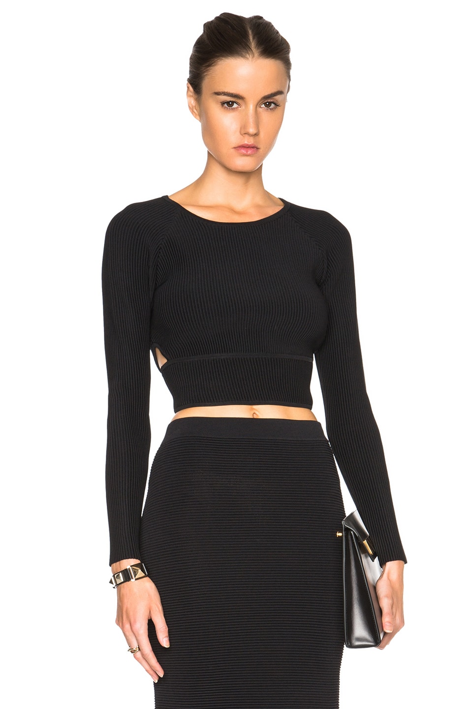 Image 1 of SIMKHAI Angle Cut Out Top in Black