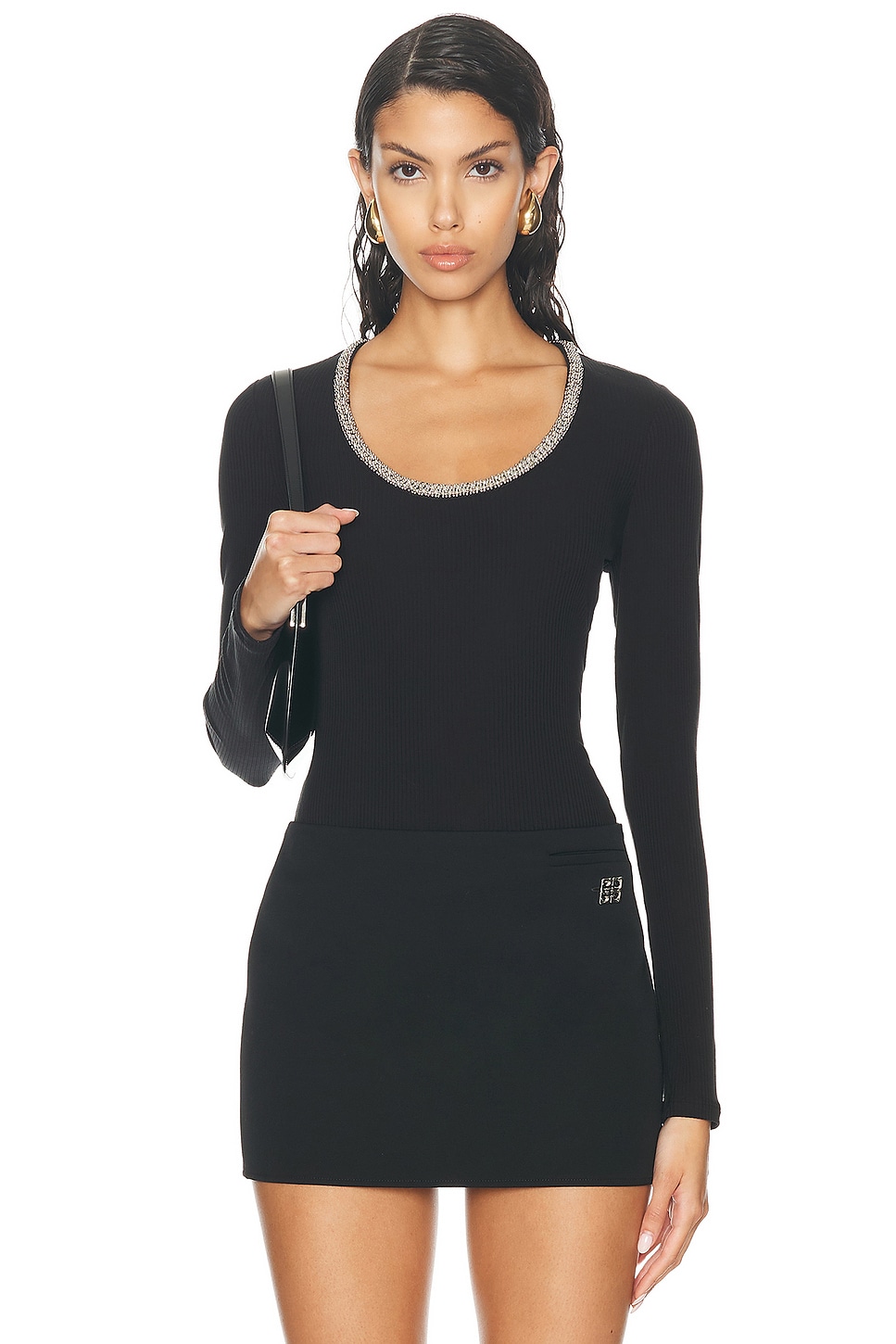 Image 1 of SIMKHAI Janay U-Neck Top in Black