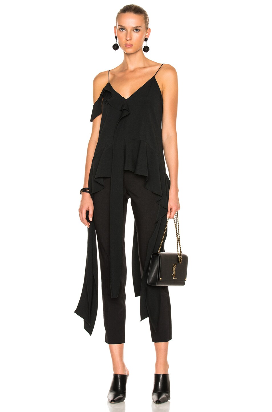 Image 1 of SIMKHAI Cocktail Stretch Strap Top in Black