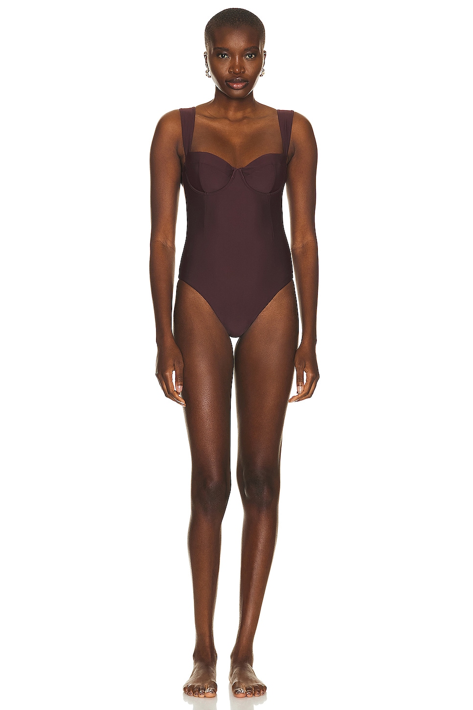 Image 1 of SIMKHAI Kyle Bustier One Piece Swimsuit in Mulholland