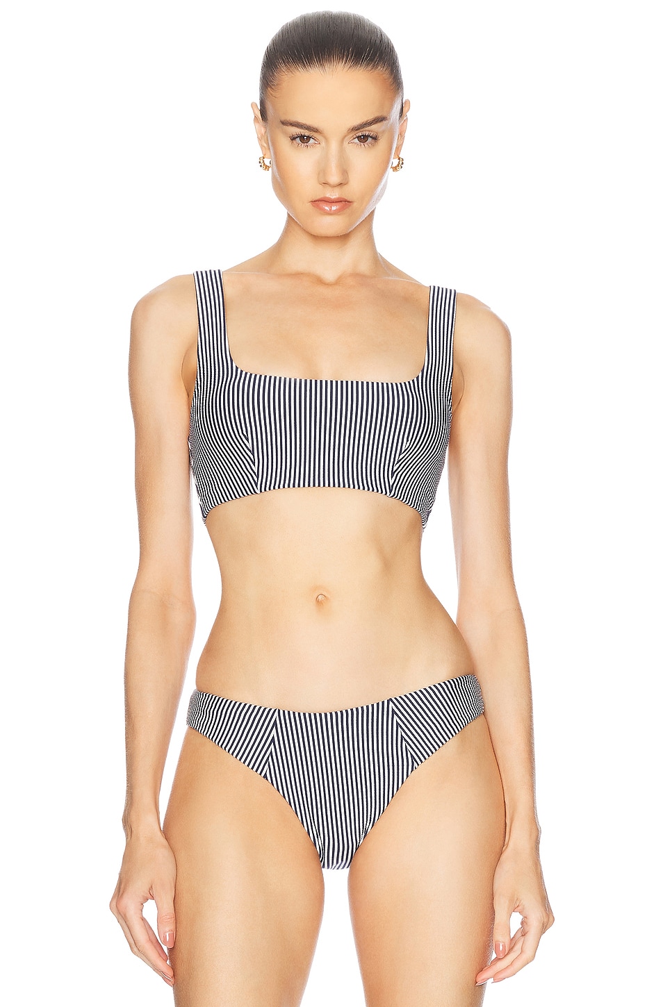 Huxley Seamed Bikini Top in Navy