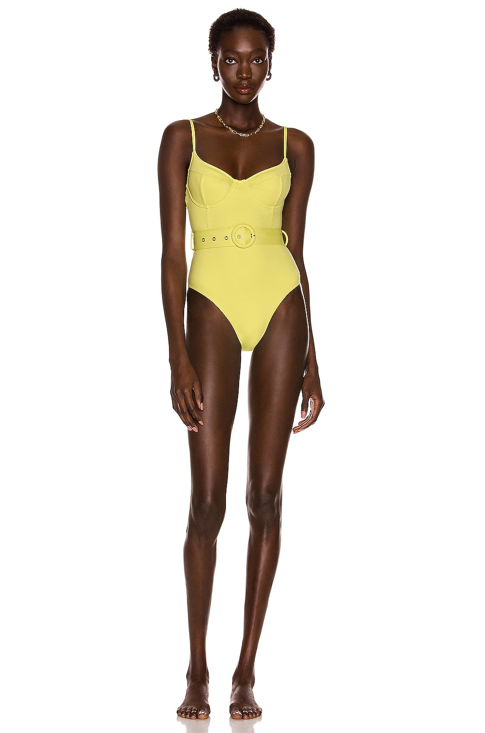 Image 1 of SIMKHAI Noa Swimsuit in Lime
