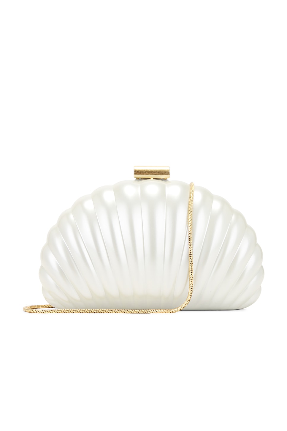 Monet Pearlized Shell Clutch in Ivory