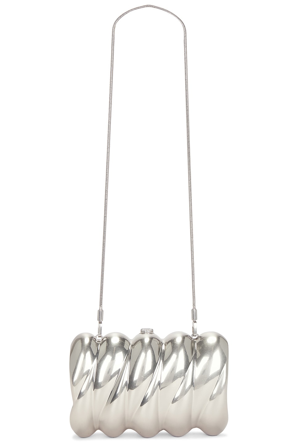 Reya Clutch in Metallic Silver