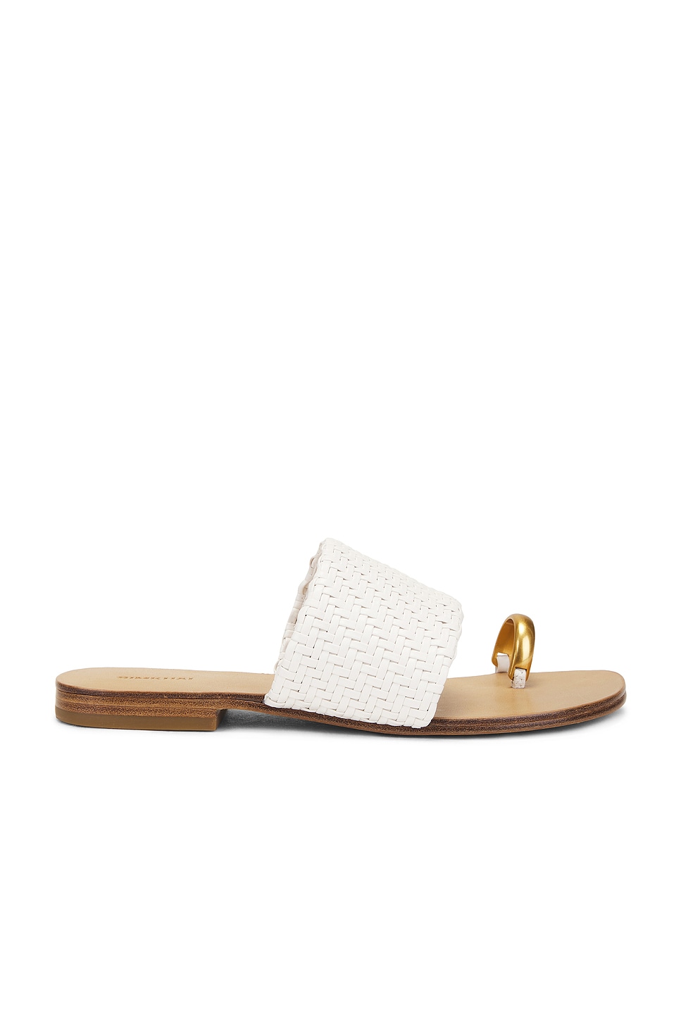 Ariana Woven Leather Sandal in Ivory