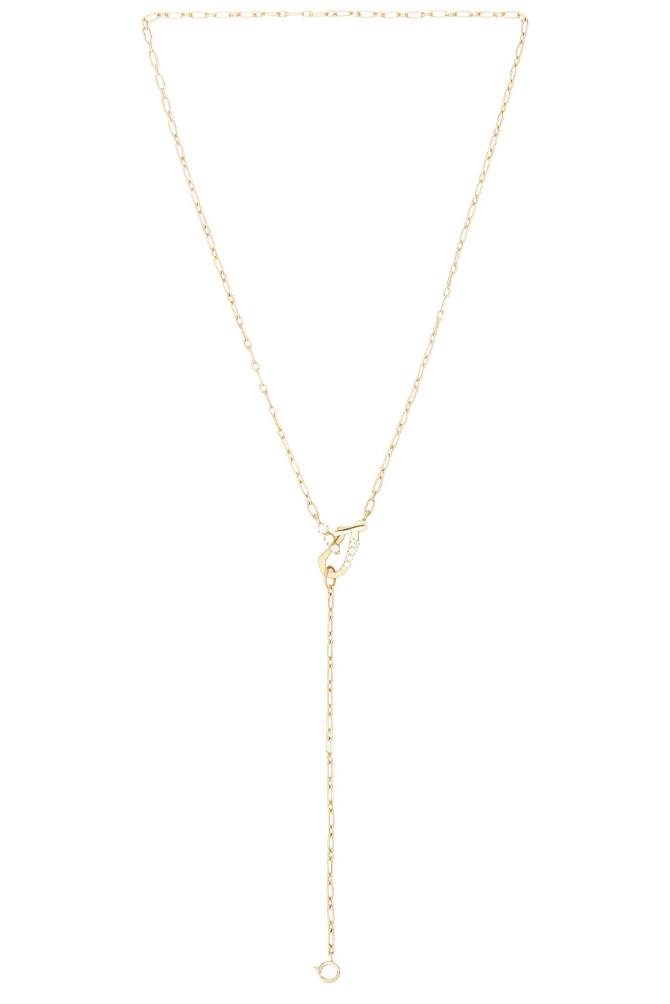 Image 1 of Jade Trau Mini Diamond Lola Lariat Necklace in 18k Gold
