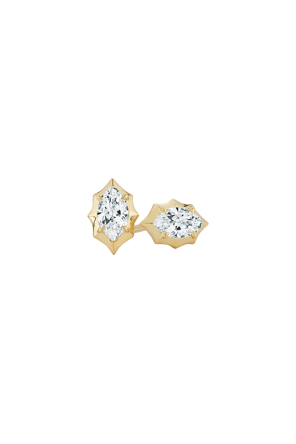 Image 1 of Jade Trau Maverick Marquise Shaped Stud Earrings in 18k Gold