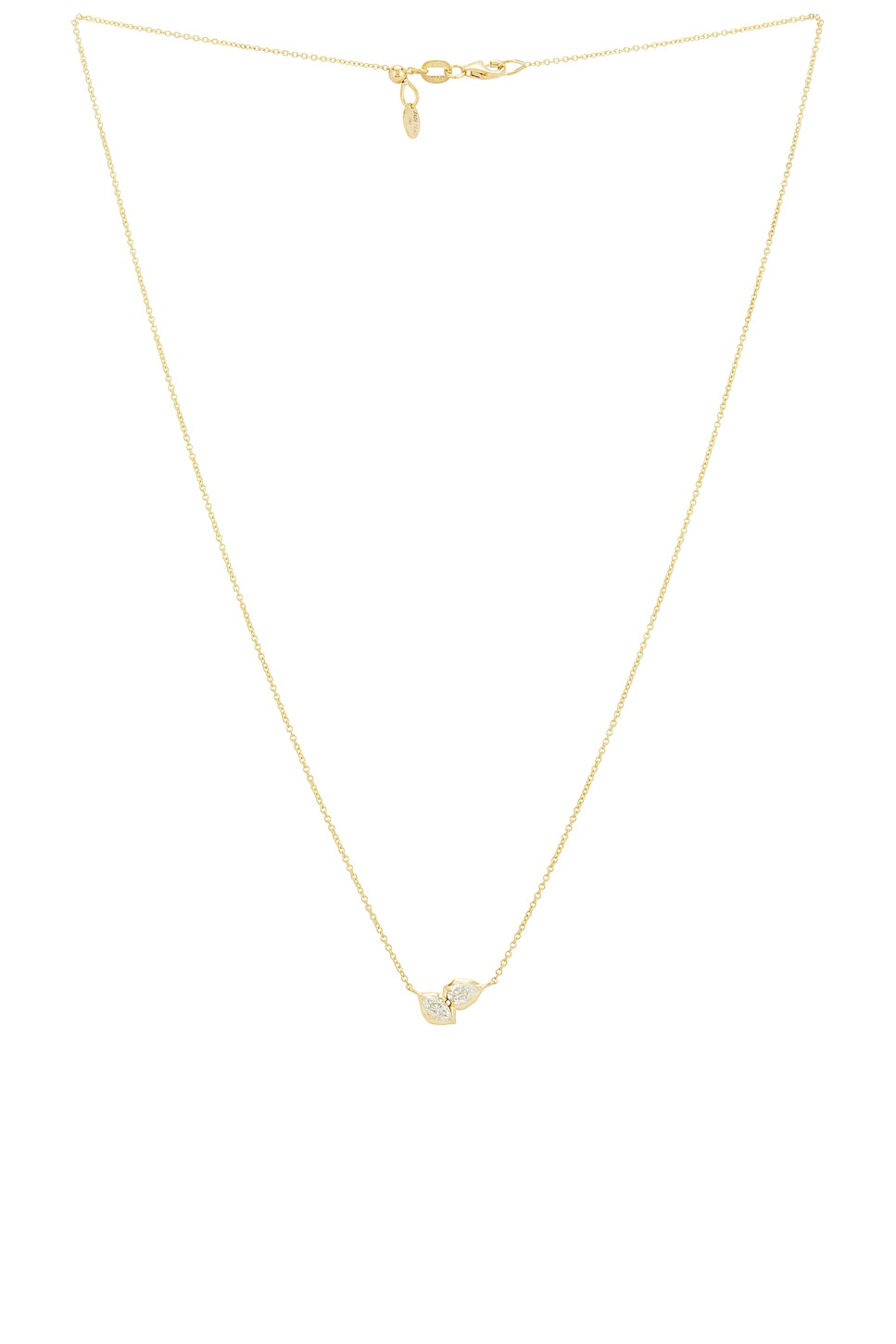 Image 1 of Jade Trau Poppy Two Stone Pendant Necklace in 18k Gold