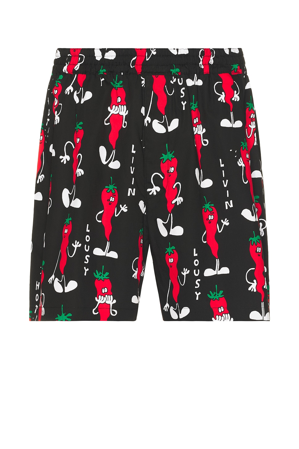 Image 1 of Junya Watanabe Broad Print Lousy Livin Boxer Shorts in Black & Green