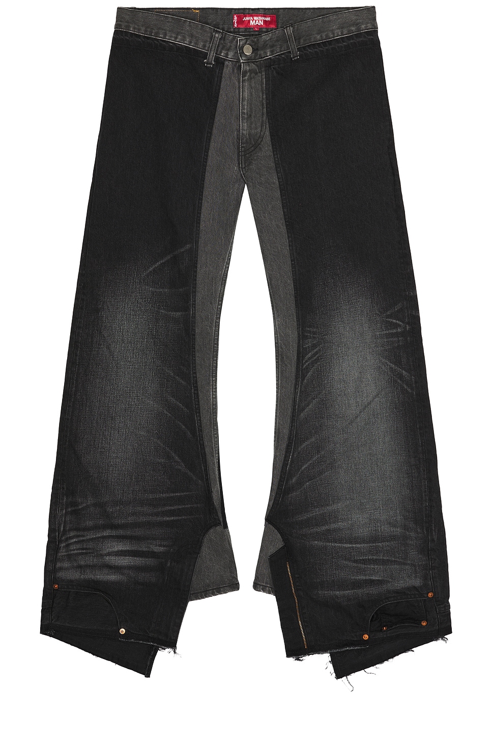 Image 1 of Junya Watanabe x Levi's Denim Garment Treated Customized Jeans in Black & Grey