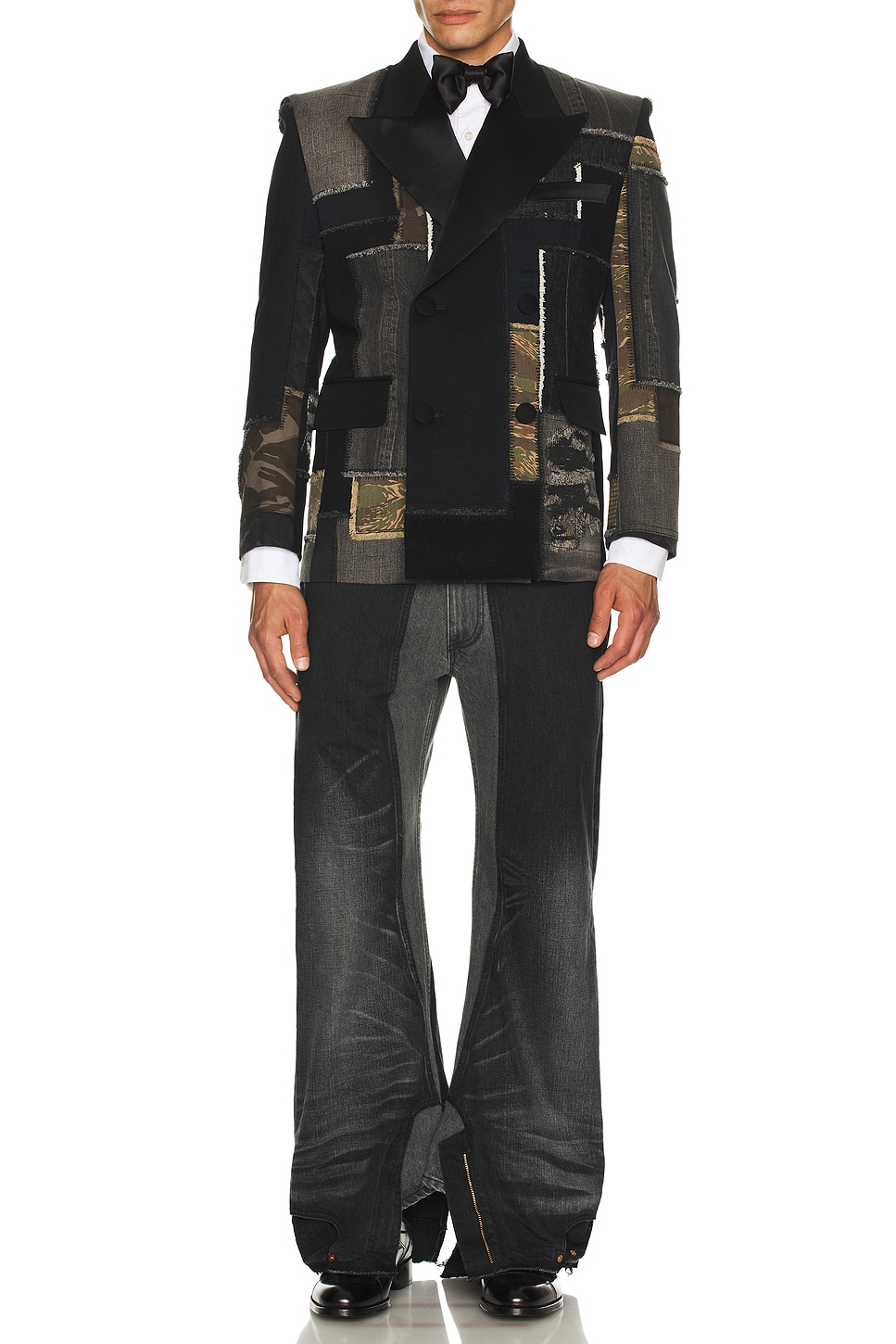 Image 1 of Junya Watanabe x LEVI'S Denim Garment Treated Customized Jeans in Black & Grey