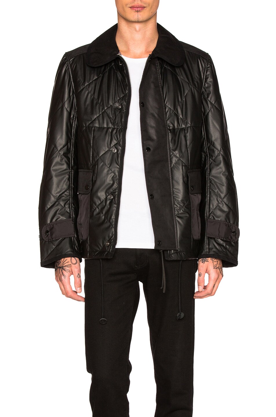 Image 1 of Junya Watanabe Synthetic Leather Quilting Jacket in Black