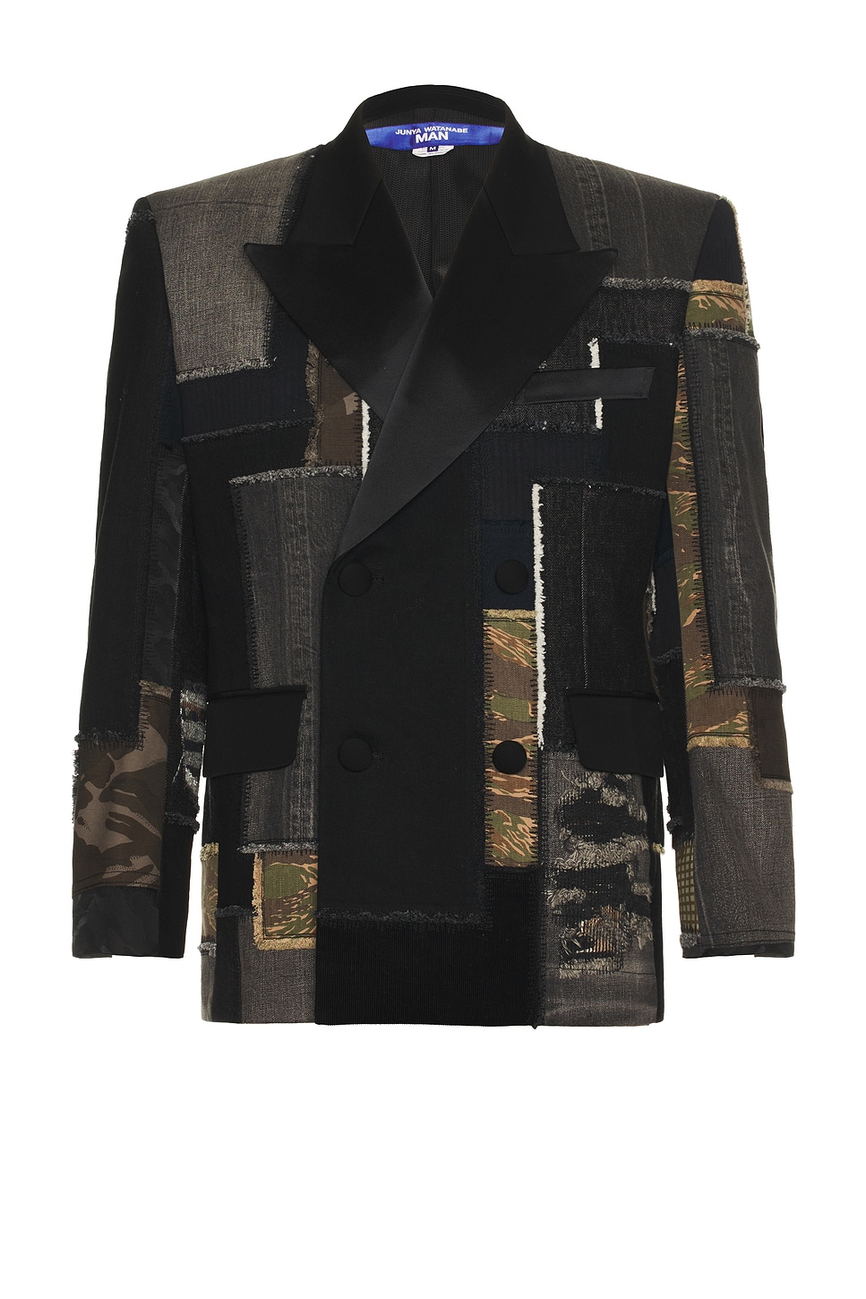 Image 1 of Junya Watanabe Denim And Multi Fabrics Patchwork Jacket in Black & Mix