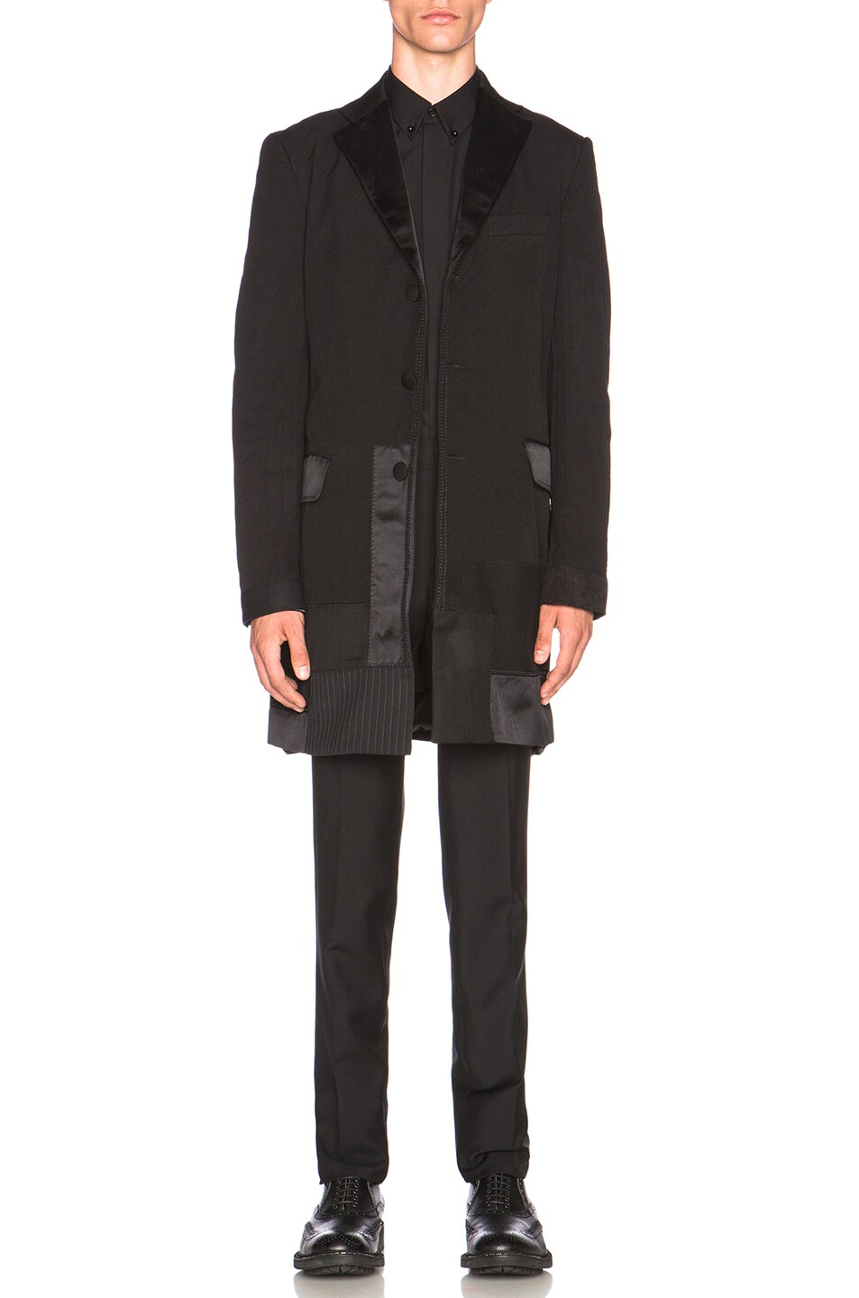 Image 1 of Junya Watanabe Nylon Oxford Patchwork Coat in Black