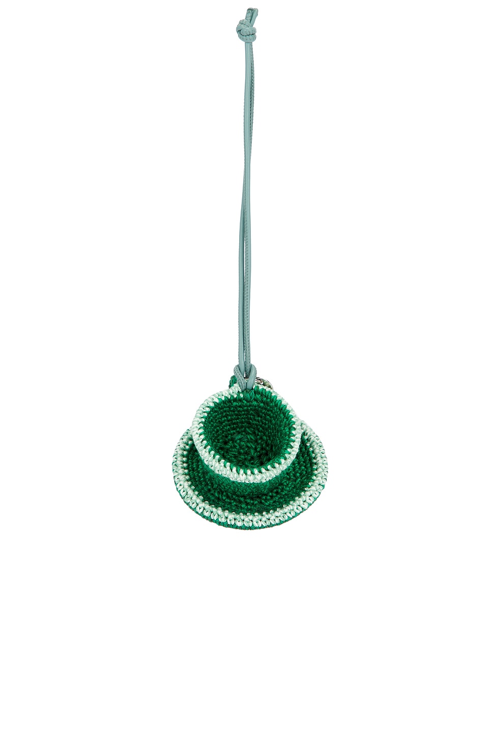 Jw Anderson Teacup-shaped Keychain With Leather Cord And Logo Detail In Green