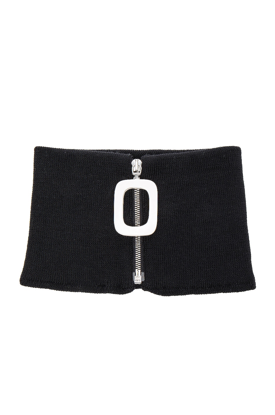 Neck Band with Zip Detail in Black