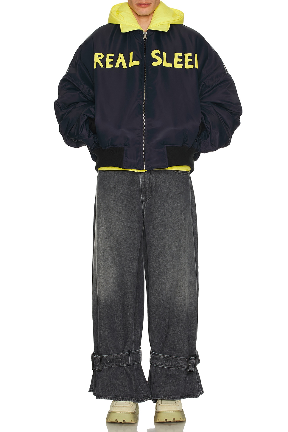 Image 1 of JW Anderson Buckled Cuff Jeans in Grey
