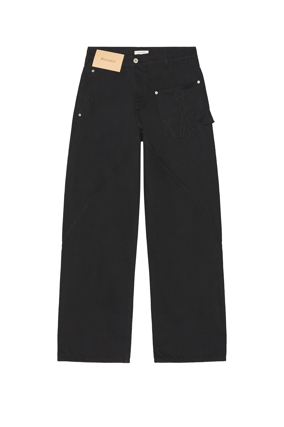 Jw Anderson Twisted Workwear Jeans In Black