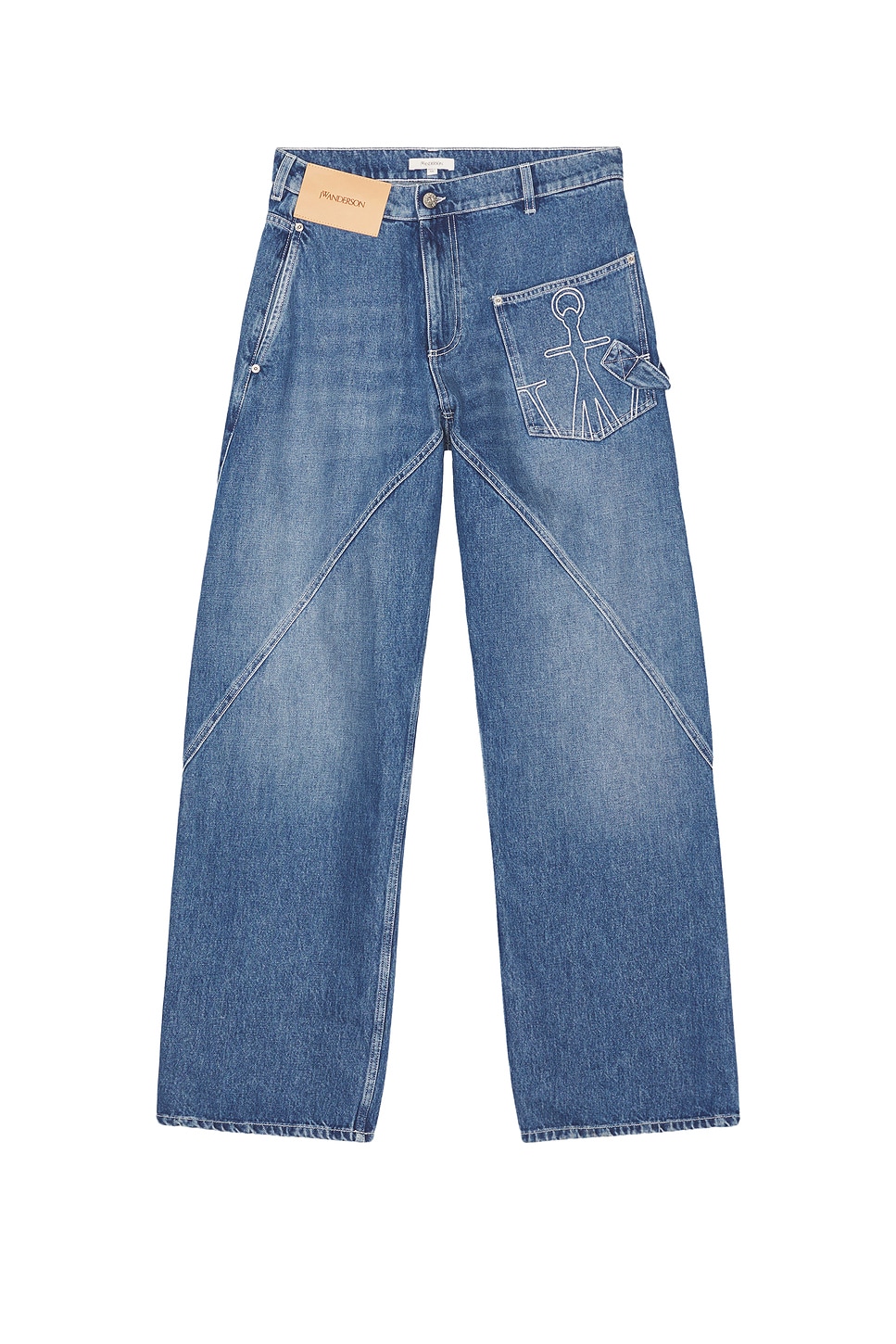 Image 1 of JW Anderson Twisted Workwear Jeans in Light Blue