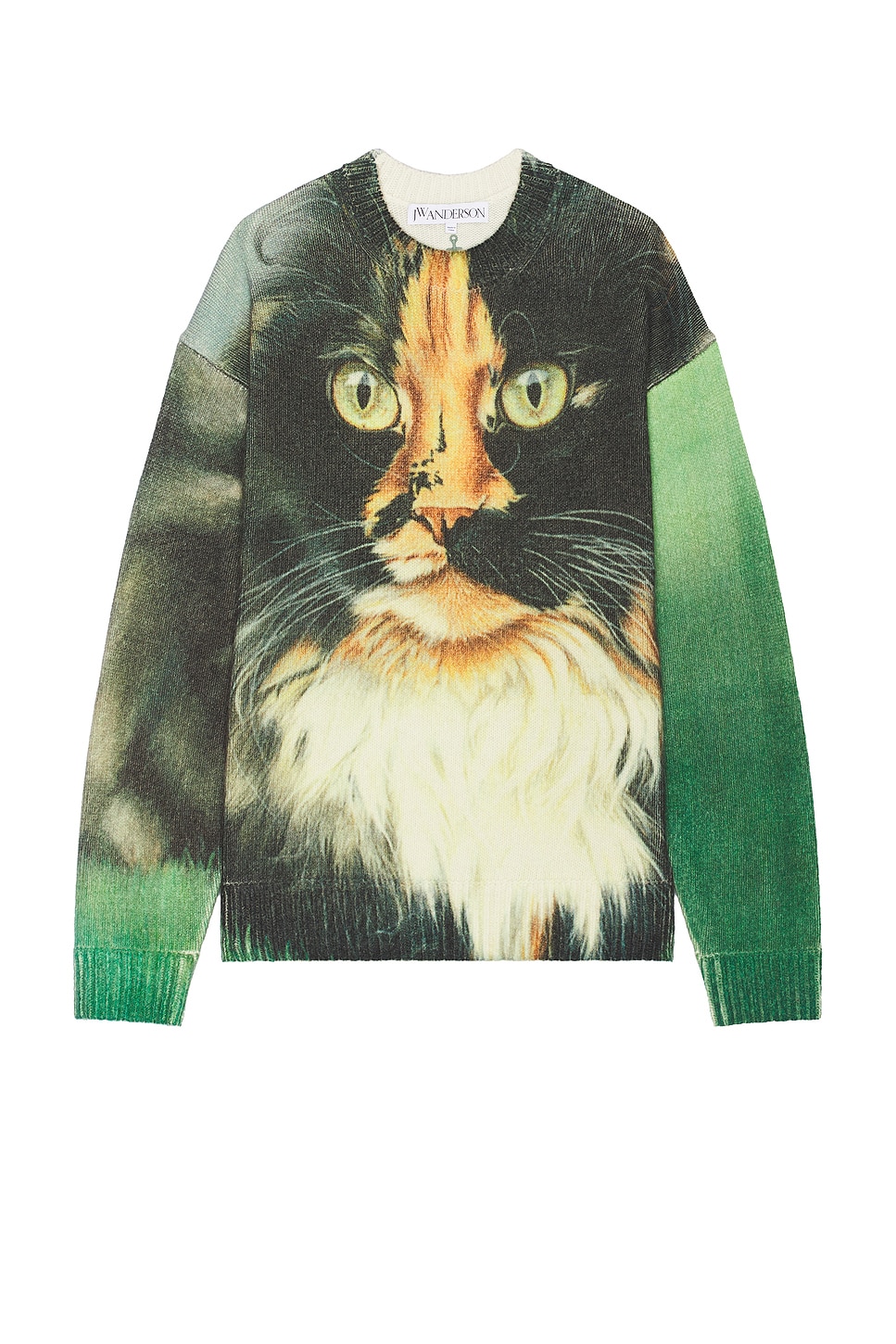 Shop Jw Anderson Printed Jumper In Emerald