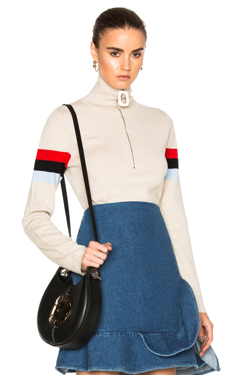 Image 1 of JW Anderson High Neck Sweater in Beige