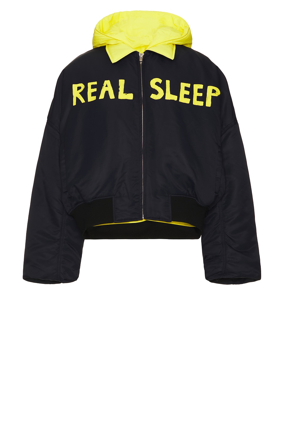 Real Sleep Bomber Jacket in Navy,Yellow