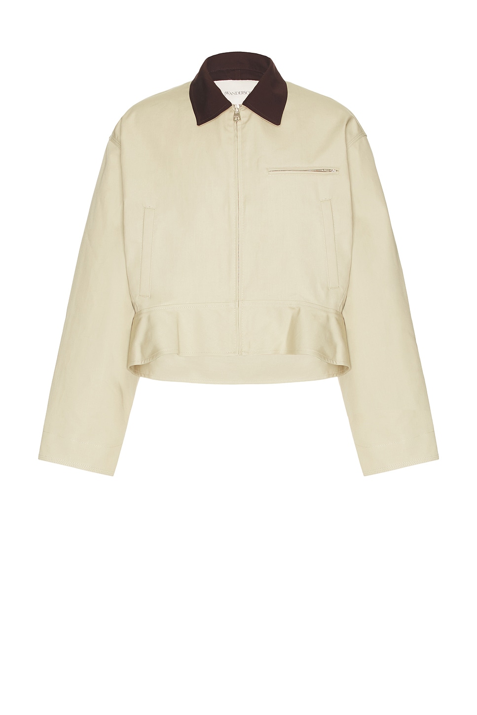 Jw Anderson Curved Hem Workwear Jacket In Neutral