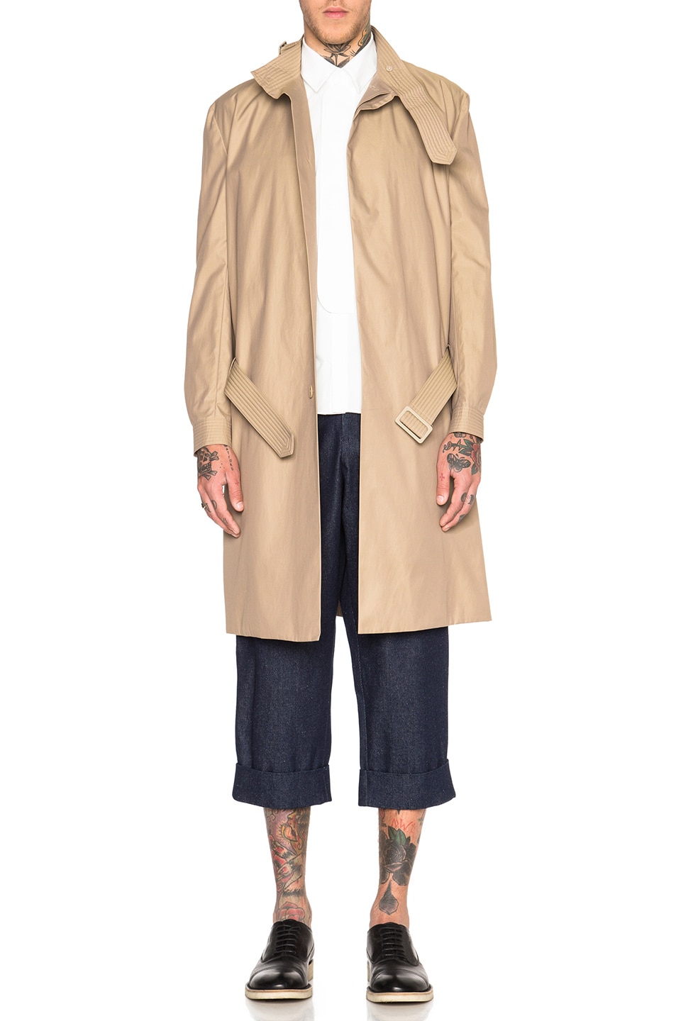 Image 1 of JW Anderson Belted Collar Coat in Camel