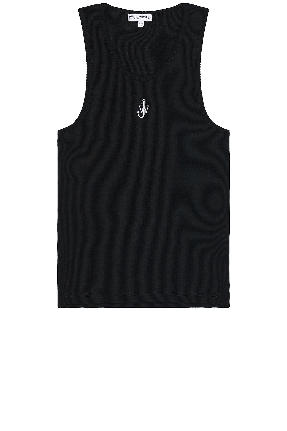 Image 1 of JW Anderson Anchor Embroidery Tank Top in Black