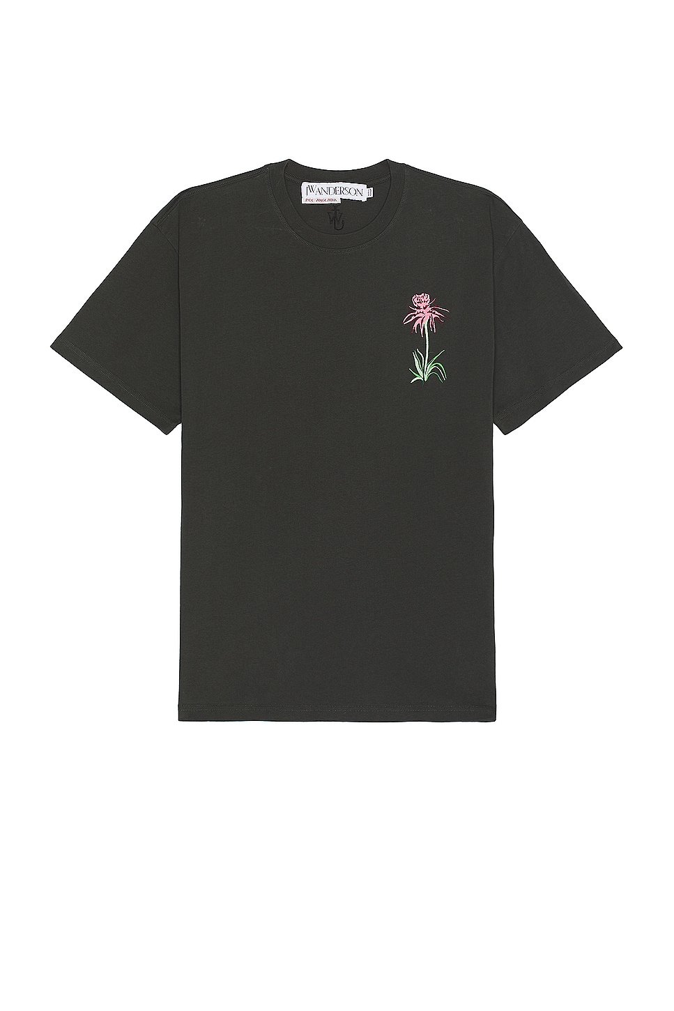 Image 1 of JW Anderson Pol Thistle Embroidery T-Shirt in Charcoal