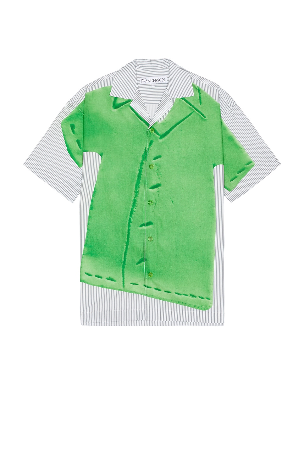 Image 1 of JW Anderson Clay Trompe L'oeil Print Short Sleeve Shirt in Light